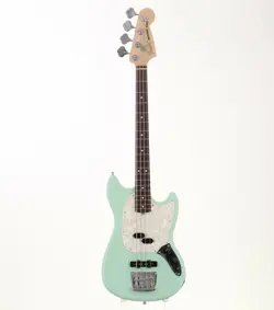 USED FENDER AMERICAN PERFORMER MUSTANG BASS, RW SATIN SURF GREEN S/N:US18094707