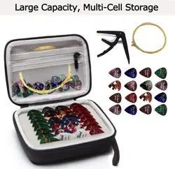 GUITAR PICK HOLDER CASE COMPATIBLE FOR FENDER, CHROMACAST, D'ADDARIO, JIM DUNLOP