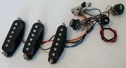 SINGLE COIL GUITAR PICKUPS WIRED SWITCH POTS PARTS TO FIT FENDER STRAT SET #3