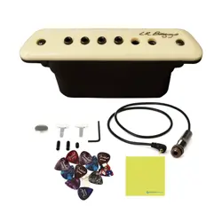 LR BAGGS M1 ACOUSTIC GUITAR SOUNDHOLE PICKUP BUNDLE W/ 12X FENDER PICKS AND L...