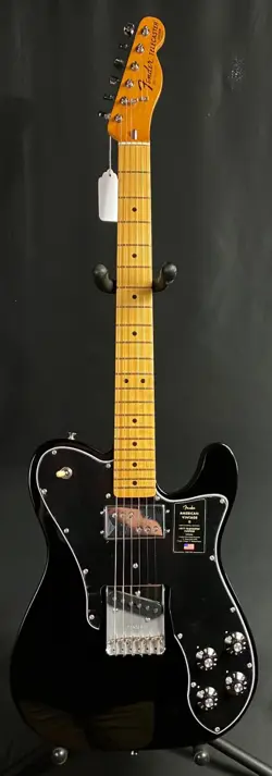FENDER AMERICAN VINTAGE II 1977 TELECASTER CUSTOM ELECTRIC GUITAR GLOSS BLACK W/