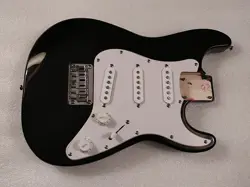 MINI SQUIER BY FENDER STRAT STYLE BLACK ELECTRIC GUITAR BODY LOADED BEAUTY SQ9