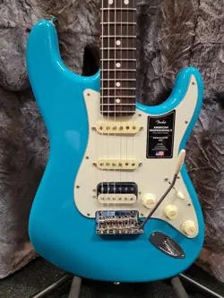 NEW, OPEN BOX, FENDER AMERICAN PROFESSIONAL II STRATOCASTER HSS MIAMI BLUE, CASE