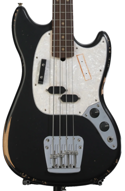 SOLIDBODY ELECTRIC BASS FENDER JMJ ROAD WORN MUSTANG BASS - BLACK