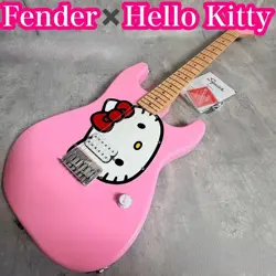 [NEW] FENDER X HELLO KITTY 50TH ANNIVERSARY STRATOCASTER PINK ELECTRIC GUITAR JP
