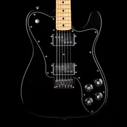 VINTAGE 1974 FENDER TELECASTER DELUXE BLACK WITH OHSC