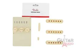 GENUINE FENDER STRATOCASTER ACCESSORY KIT BACK PLATE, KNOBS, COVERS - AGED WHITE