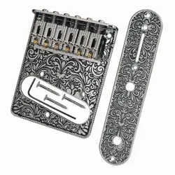 GOLD-- RETRO FENDER TELECASTER ELECTRIC GUITAR BRIDGE 6-SADDLES CONTROL PLATE