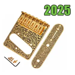 CHROME RETRO FENDER FORTELECASTER ELECTRIC GUITAR BRIDGE 6-SADDLES CONTROL PLATE