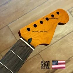 ROASTED MAPLE ROSEWOOD STRAT NECK NITRO SATIN FITS WARMOTH FENDER SR02H