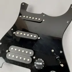 ~ 2008 STARCASTER BY FENDER STRATOCASTER LOADED 1 PLY HSS BLACK PICKGUARD ~
