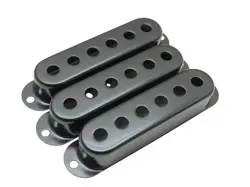 BLACK METAL SINGLE COIL PICKUP COVERS FOR FENDER STRAT STRATOCASTER®