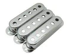 CHROME METAL SINGLE COIL PICKUP COVERS FOR FENDER STRAT STRATOCASTER®