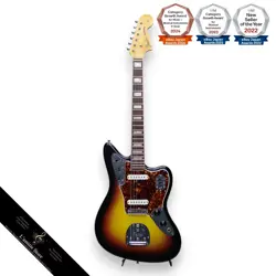 FENDER JAGUAR SUNBURST 1966 ELECTRIC GUITAR, OFFSET BODY, VINTAGE CONDITION