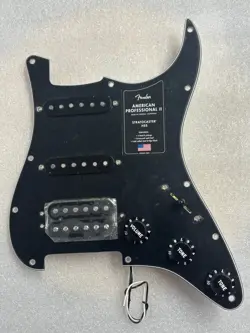 FENDER AMERICAN PROFESSIONAL  II STRAT HSS LOADED PICKGUARD PUSH/PULL BLACK