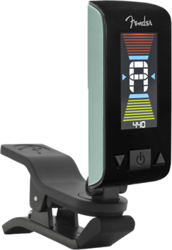 GENUINE FENDER ORIGINAL CLIP-ON COLOR LCD TUNER FOR GUITAR, BANJO - DAPHNE BLUE