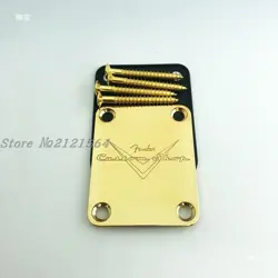 FOR FENDER STRAT TELE ELECTRIC GUITAR NECK PLATE CHROME GOLD