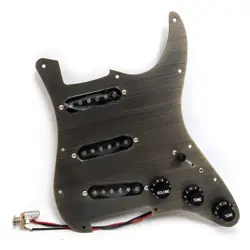 PREWIRED LOADED PICKGUARD SSS ALNICO 5 PICKUPS ALUMINUM FOR FENDER STRAT GUITAR