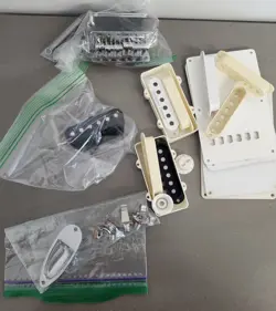 GUITAR PARTS - FENDER - TREMOLO BLOCKS - SWITCH - JACK - PLASTIC