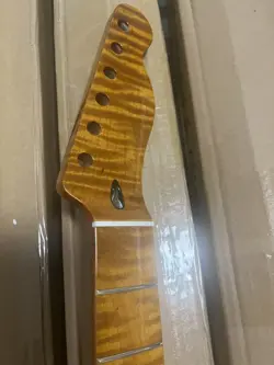 4A 22 FRET TIGER ELECTRIC GUITAR NECK ROASTED FLAME MAPLE FOR DIY TL TELE FENDER