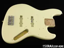 FENDER AV II AMERICAN VINTAGE 1966 JAZZ J BASS BODY + HARDWARE 66 OLYMPIC WHITE