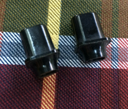 SET OF 2 GENUINE FENDER TELECASTER/TELE GUITAR BLACK TOP HAT SWITCH TIP KNOBS