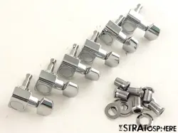 USED FENDER AMERICAN STANDARD STRAT TELE TUNERS TUNING PEGS, 6 INLINE 2 PIN