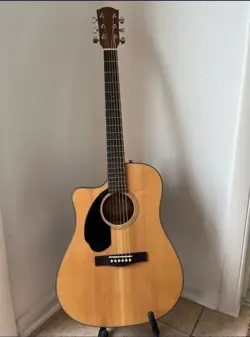 FENDER CD-60SCE LH CUTAWAY SOLID TOP DREAD/ACOUSTIC/ELECTRIC GUITAR