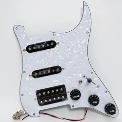 FITS FENDER STRAT GUITAR PREWIRED LOADED PICKGUARD ALNICO 5 HUMBUCKER PICKUPS