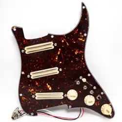 FITS FENDER STRAT PREWIRED LOADED PICKGUARD MINI DUAL RAIL HUMBUCKERS PICKUPS