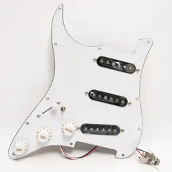 FITS FENDER STRAT LEFT-HANDED GUITAR PREWIRED LOADED PICKGUARD ALNICO 5 PICKUPS
