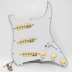 FITS FENDER STRAT GUITAR PREWIRED LOADED PICKGUARD ALNICO 5 SINGLE COIL PICKUPS