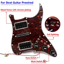 FITS FENDER STRAT GUITAR PREWIRED LOADED PICKGUARD  HUMBUCKER PICKUP SET