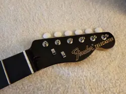 GENUINE FENDER TELECASTER GUITAR NECK EBONY FRETBOARD VINTAGE TUNERS