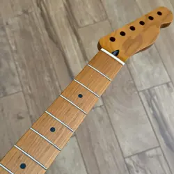 22 FRETS ROASTED MAPLE GUITAR NECK NITRO SATIN FOR DIY FENDER TELE TELECASTER