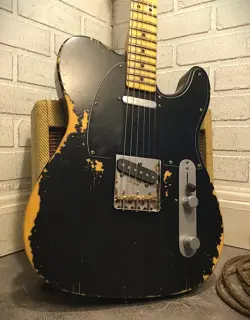 RELIC FENDER TELECASTER  ELECTRIC GUITAR WORN BLACK BY NATE'S RELIC GUITARS