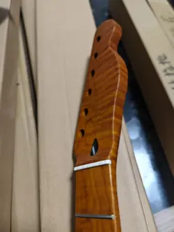TIGER ROASTED FLAME MAPLE GUITAR NECK 22 FRET FOR DIY FENDER TELE TL REPLACEMENT