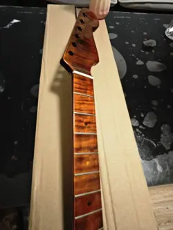 4A TIGER START GUITAR NECK 21 FRET FLAME ROASTED MAPLE FOR DIY FENDER ST START