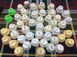 HUGE LOT OF STRATOCASTER GUITAR WHITE CONTROL KNOBS FOR FENDER STRAT
