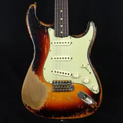 FENDER CUSTOM SHOP MBS 1962 STRATOCASTER HEAVY RELIC WIDE FADED 3-COLOR SUNBURST