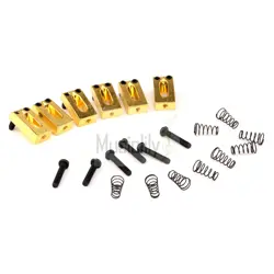 MUSICLILY 6PCS GOLD TREMOLO BRIDGE SADDLE FOR FENDER ST TL ELECTRIC GUITAR PARTS