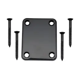 MUSICLILY BLACK 4 HOLE METAL NECK MOUNTING PLATE FOR FENDER STYLE GUITAR BASS 632963173332