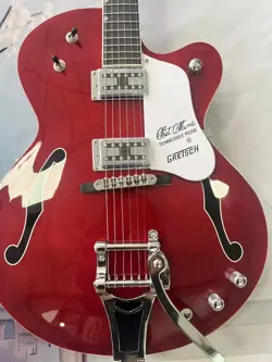 ELECTRIC GUITAR 144 RED SEMI HOLLOW WHITE FENDER SILVER FITTINGS US WAREHOUSE