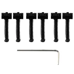 MUSICLILY PRO 6PCS BLACK 10.8MM SMALL STEEL SADDLE FOR FENDER SQUIER TELE GUITAR