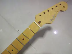 VINTAGE YELLOW 21 FRET STRAT GUITAR NECK MAPLE FOR DIY FENDER REPLACE MATTE