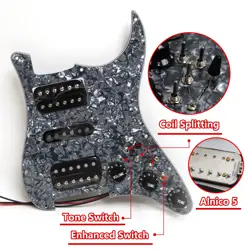 GUITAR PREWIRED LOADED PICKGUARD COIL SPLITTING AINICO 5 PICKUPS FOR FENDER