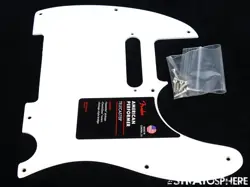 AMERICAN PERFORMER FENDER TELECASTER TELE WHITE PICKGUARD, AMERICAN 1 PLY.