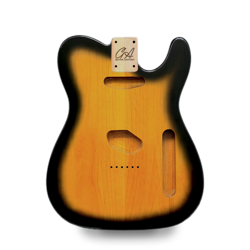 TELECASTER GUITAR BODY FENDER COMPATIBLE – TOBACCO BURST  2 PIECE AMERICAN ALDER