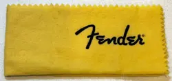 YELLOW FENDER LOGO GUITAR POLISH CLOTH ~ NICE CASE CANDY ~ LATER STYLE 2014+