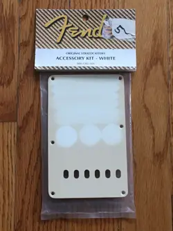VINTAGE FENDER 1990S NOS RELIC FADED WHITE BACK PLATE TREMOLO COVER STRAT GUITAR